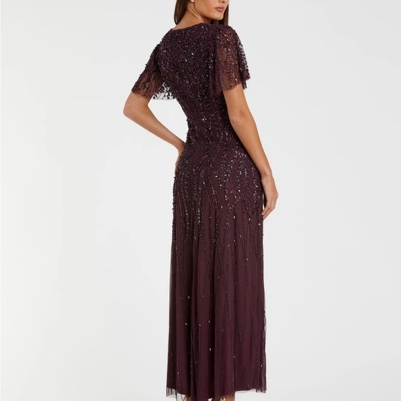 Mac Duggal 35109 NWT Embellished Flutter Sleeve Gown - Picture 2 of 14